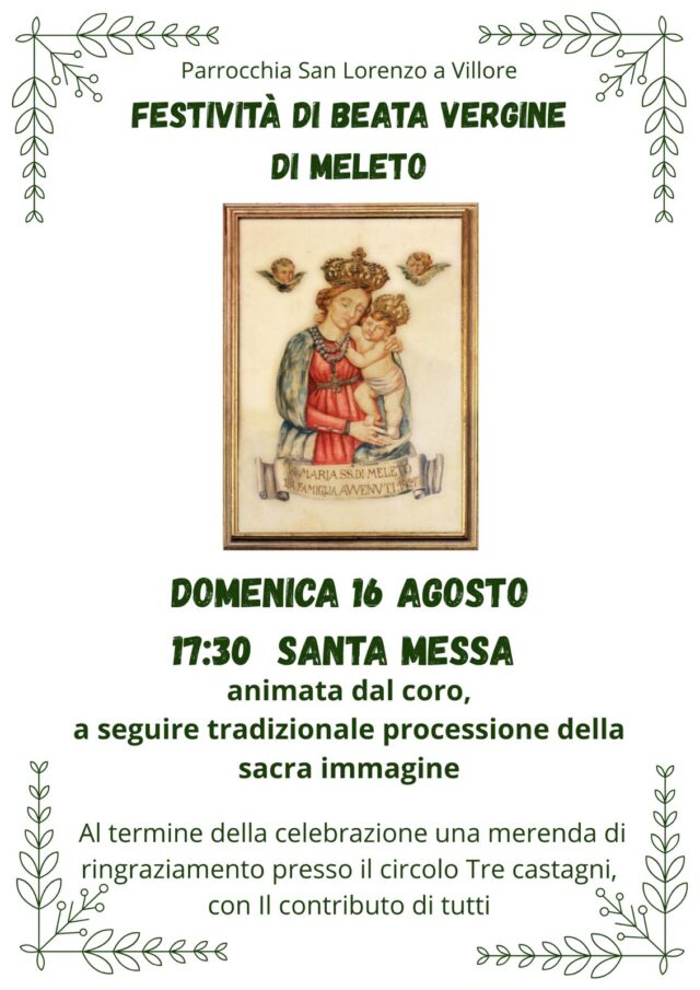 Locandina villore agosto 2026