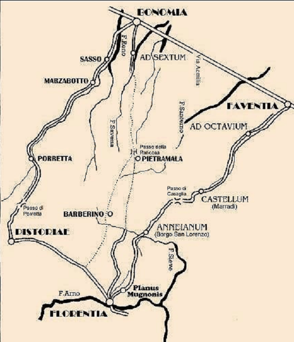 Tracciato della via faventina1