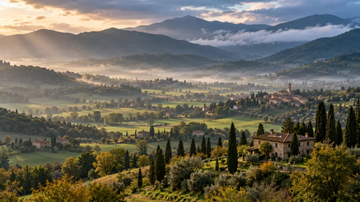 Panorama del Mugello tra colline e borghi