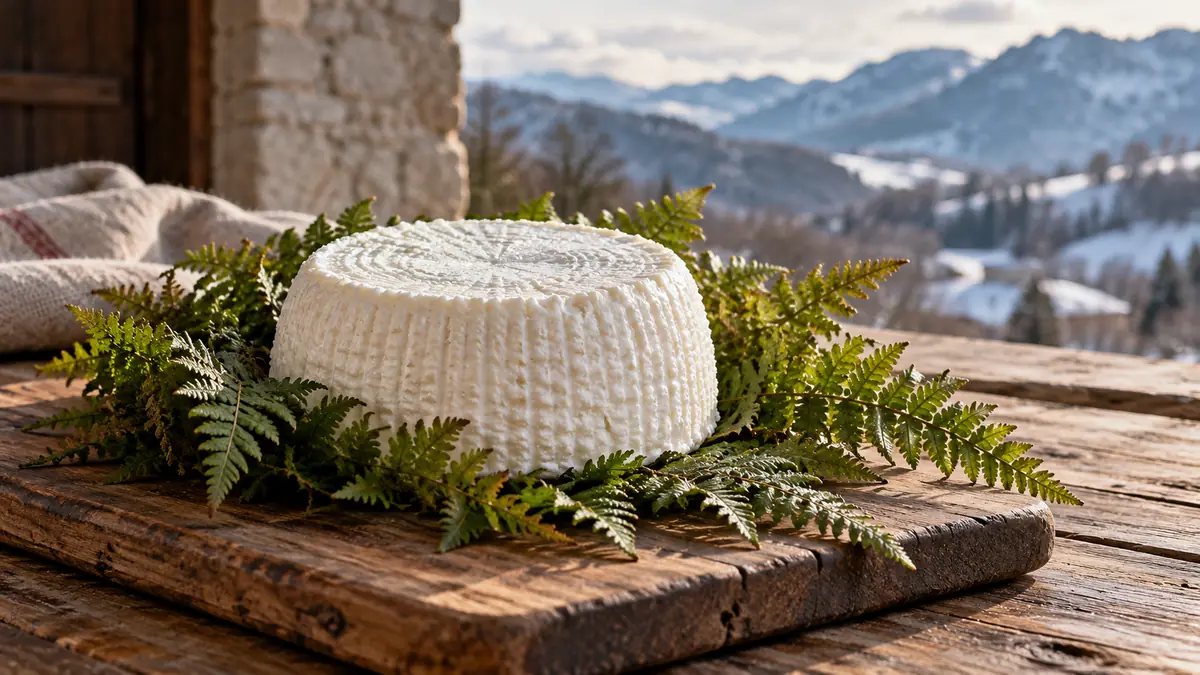 Raviggiolo fresco avvolto nelle felci dell Appennino
