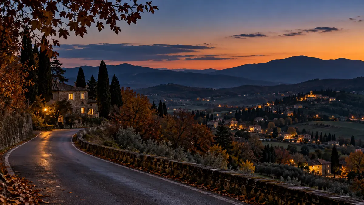 Tramonto anticipato sulle colline del Mugello