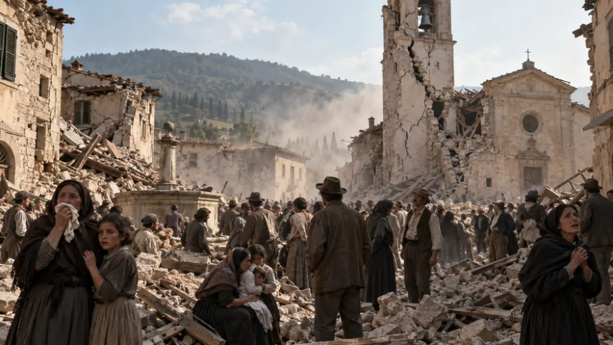 Vicchio devastata dal terremoto del Mugello del