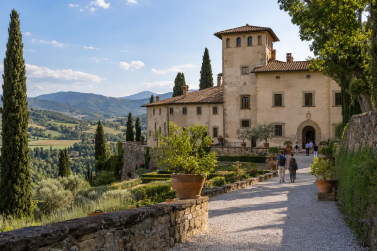 Villa storica toscana immersa nel paesaggio collinare